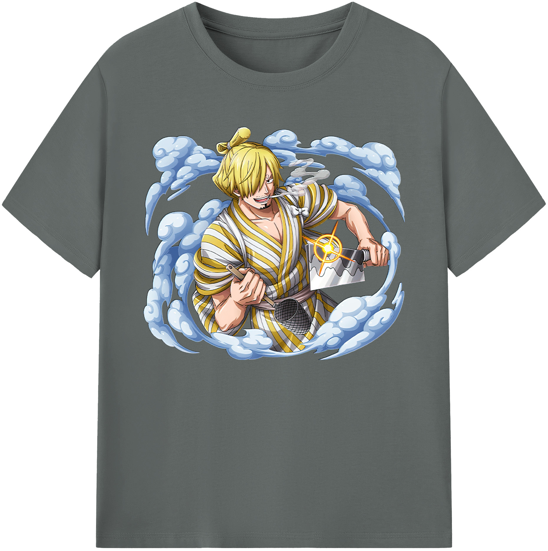 （画像用） ワンピース サンジ ONE PIECE Sanji 綿100％ メンズ半袖Tシャツ｜肌触りやわらか＆通気性